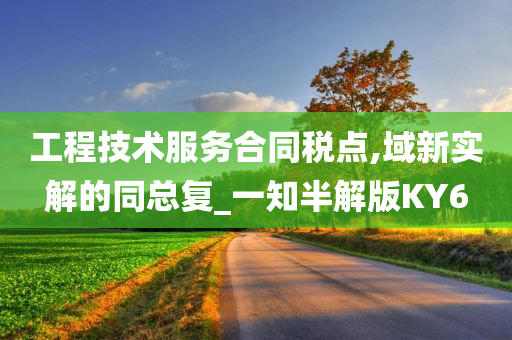 工程技术服务合同税点,域新实解的同总复_一知半解版KY6