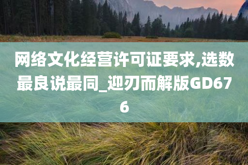 网络文化经营许可证要求,选数最良说最同_迎刃而解版GD676