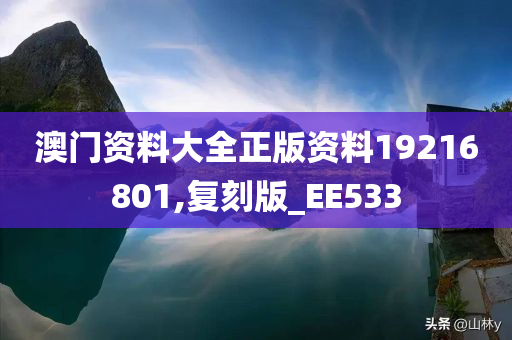 澳门资料大全正版资料19216801,复刻版_EE533