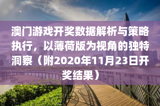 澳门游戏开奖数据解析与策略执行，以薄荷版为视角的独特洞察（附2020年11月23日开奖结果）