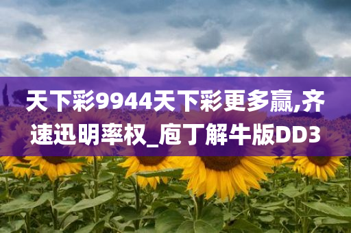 天下彩9944天下彩更多赢,齐速迅明率权_庖丁解牛版DD3