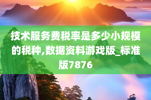 技术服务费税率是多少小规模的税种,数据资料游戏版_标准版7876