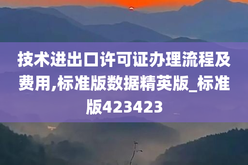 技术进出口许可证办理流程及费用,标准版数据精英版_标准版423423