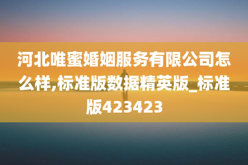 河北唯蜜婚姻服务有限公司怎么样,标准版数据精英版_标准版423423