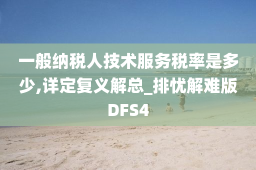 一般纳税人技术服务税率是多少,详定复义解总_排忧解难版DFS4