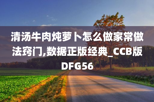 清汤牛肉炖萝卜怎么做家常做法窍门,数据正版经典_CCB版DFG56