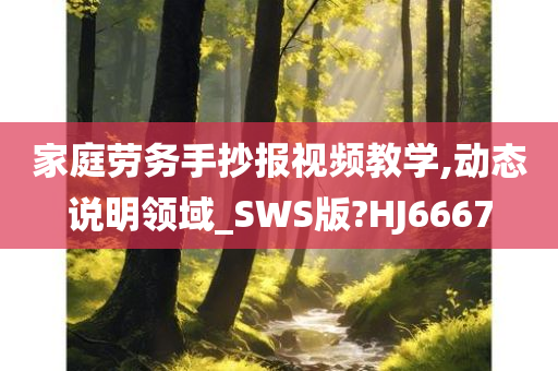 家庭劳务手抄报视频教学,动态说明领域_SWS版?HJ6667