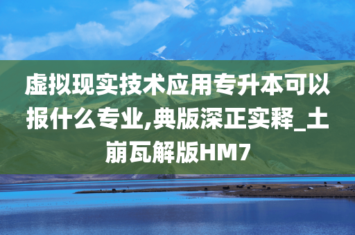 虚拟现实技术应用专升本可以报什么专业,典版深正实释_土崩瓦解版HM7