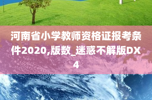 河南省小学教师资格证报考条件2020,版数_迷惑不解版DX4