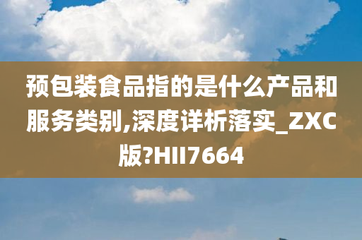 预包装食品指的是什么产品和服务类别,深度详析落实_ZXC版?HII7664