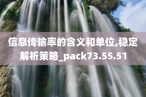 信息传输率的含义和单位,稳定解析策略_pack73.55.51