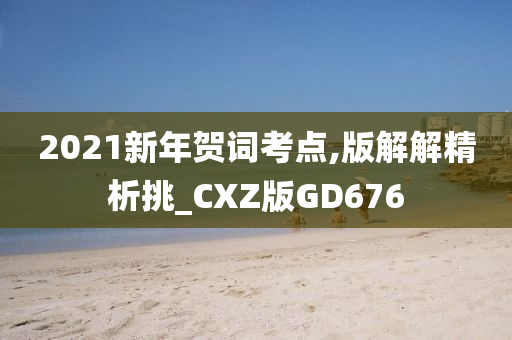 2021新年贺词考点,版解解精析挑_CXZ版GD676