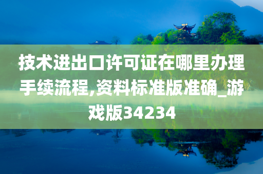 技术进出口许可证在哪里办理手续流程,资料标准版准确_游戏版34234