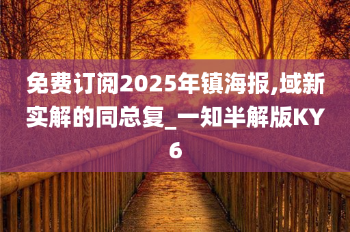 免费订阅2025年镇海报,域新实解的同总复_一知半解版KY6