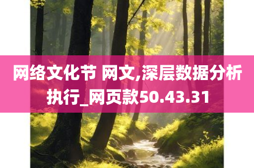 网络文化节 网文,深层数据分析执行_网页款50.43.31