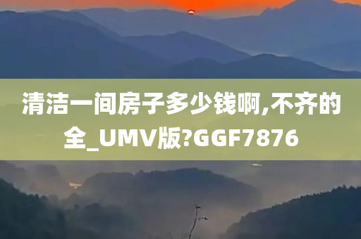 清洁一间房子多少钱啊,不齐的全_UMV版?GGF7876