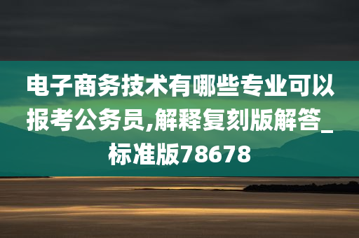 电子商务技术有哪些专业可以报考公务员,解释复刻版解答_标准版78678