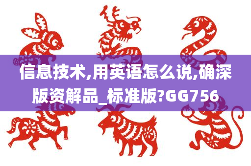 信息技术,用英语怎么说,确深版资解品_标准版?GG756