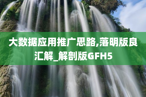 大数据应用推广思路,落明版良汇解_解剖版GFH5