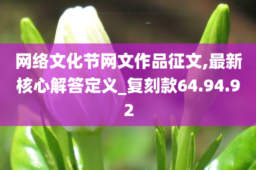 网络文化节网文作品征文,最新核心解答定义_复刻款64.94.92