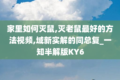 家里如何灭鼠,灭老鼠最好的方法视频,域新实解的同总复_一知半解版KY6