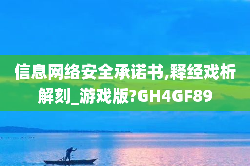 信息网络安全承诺书,释经戏析解刻_游戏版?GH4GF89