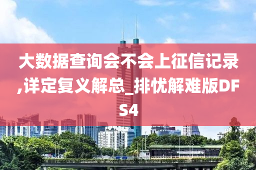 大数据查询会不会上征信记录,详定复义解总_排忧解难版DFS4