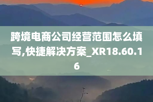 跨境电商公司经营范围怎么填写,快捷解决方案_XR18.60.16