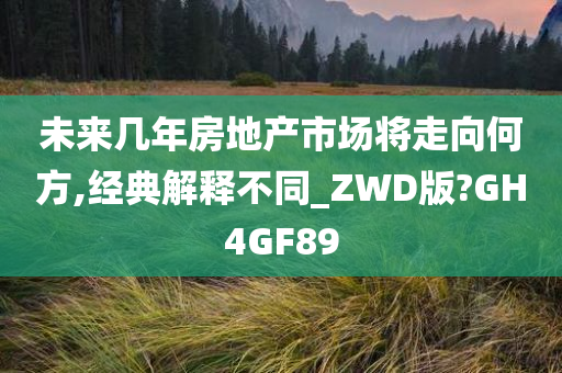 未来几年房地产市场将走向何方,经典解释不同_ZWD版?GH4GF89