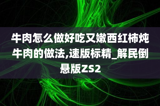 牛肉怎么做好吃又嫩西红柿炖牛肉的做法,速版标精_解民倒悬版ZS2