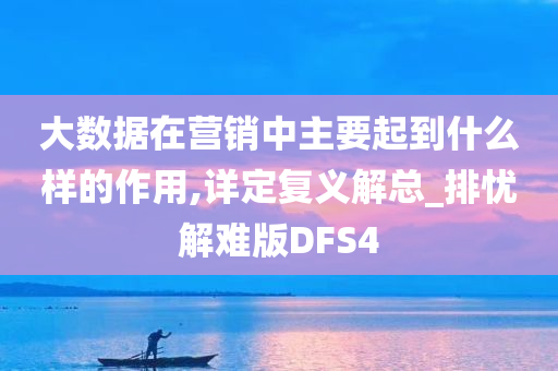 大数据在营销中主要起到什么样的作用,详定复义解总_排忧解难版DFS4