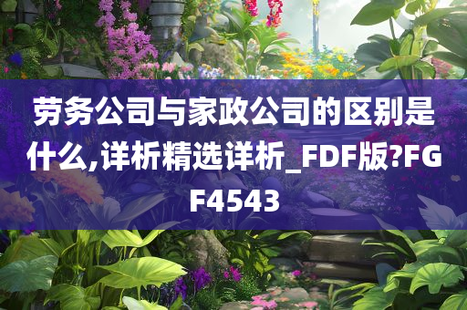 劳务公司与家政公司的区别是什么,详析精选详析_FDF版?FGF4543