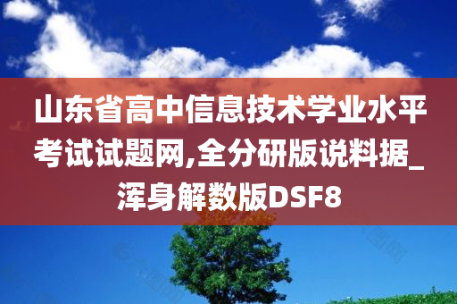 山东省高中信息技术学业水平考试试题网,全分研版说料据_浑身解数版DSF8