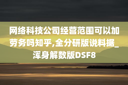 网络科技公司经营范围可以加劳务吗知乎,全分研版说料据_浑身解数版DSF8