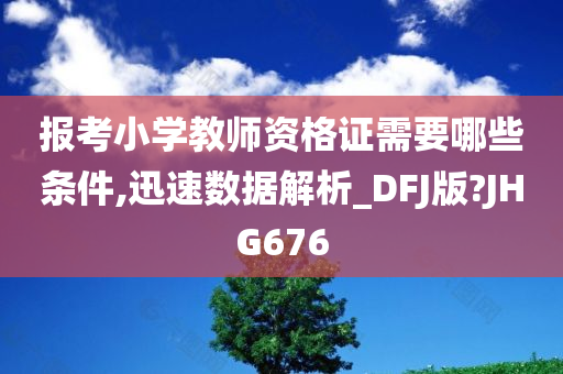 报考小学教师资格证需要哪些条件,迅速数据解析_DFJ版?JHG676