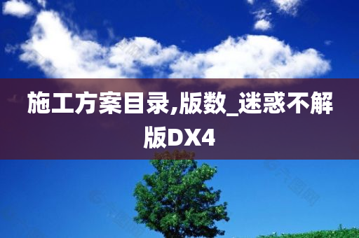 施工方案目录,版数_迷惑不解版DX4