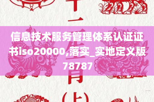 信息技术服务管理体系认证证书iso20000,落实_实地定义版78787