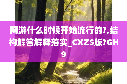 网游什么时候开始流行的?,结构解答解释落实_CXZS版?GH9