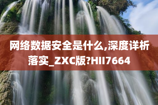 网络数据安全是什么,深度详析落实_ZXC版?HII7664