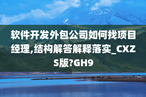 软件开发外包公司如何找项目经理,结构解答解释落实_CXZS版?GH9