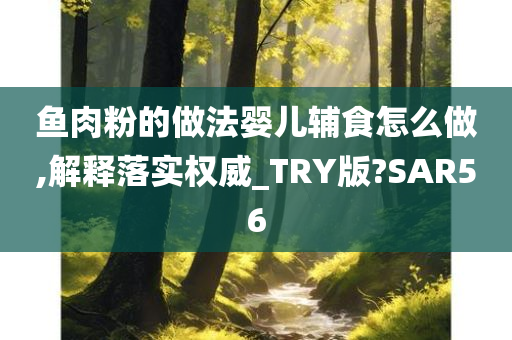 鱼肉粉的做法婴儿辅食怎么做,解释落实权威_TRY版?SAR56