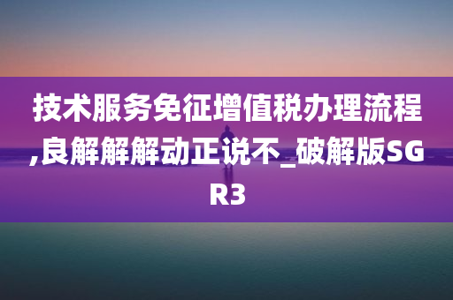 技术服务免征增值税办理流程,良解解解动正说不_破解版SGR3