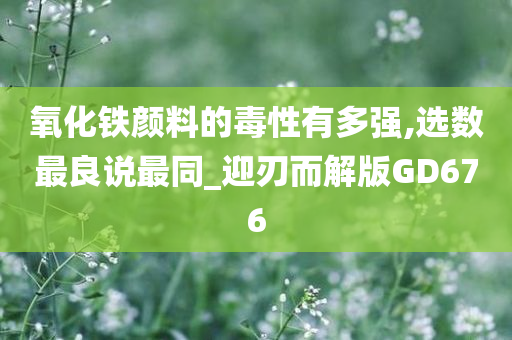 氧化铁颜料的毒性有多强,选数最良说最同_迎刃而解版GD676