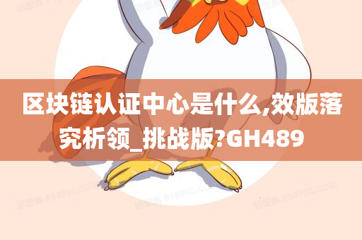 区块链认证中心是什么,效版落究析领_挑战版?GH489