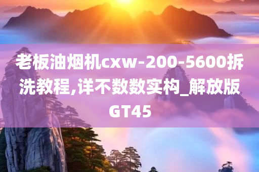 老板油烟机cxw-200-5600拆洗教程,详不数数实构_解放版GT45