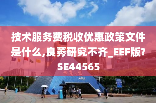 技术服务费税收优惠政策文件是什么,良莠研究不齐_EEF版?SE44565