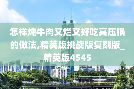 怎样炖牛肉又烂又好吃高压锅的做法,精英版挑战版复刻版_精英版4545