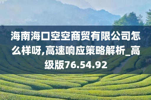 海南海口空空商贸有限公司怎么样呀,高速响应策略解析_高级版76.54.92