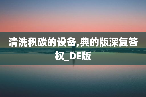 清洗积碳的设备,典的版深复答权_DE版