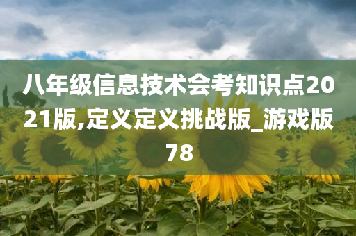 八年级信息技术会考知识点2021版,定义定义挑战版_游戏版78